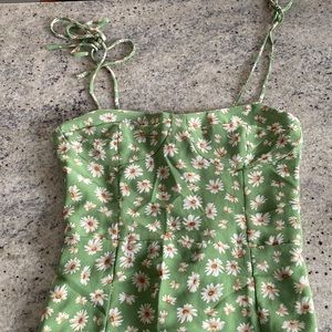 Green dress with adjustable straps